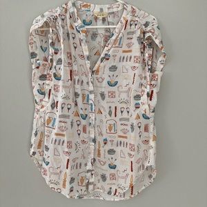 Anthropologie Danielle Kroll Egyptian themed top